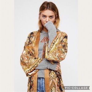 :Price Firm: Free People Multicolor Paisley Kimono Jacket